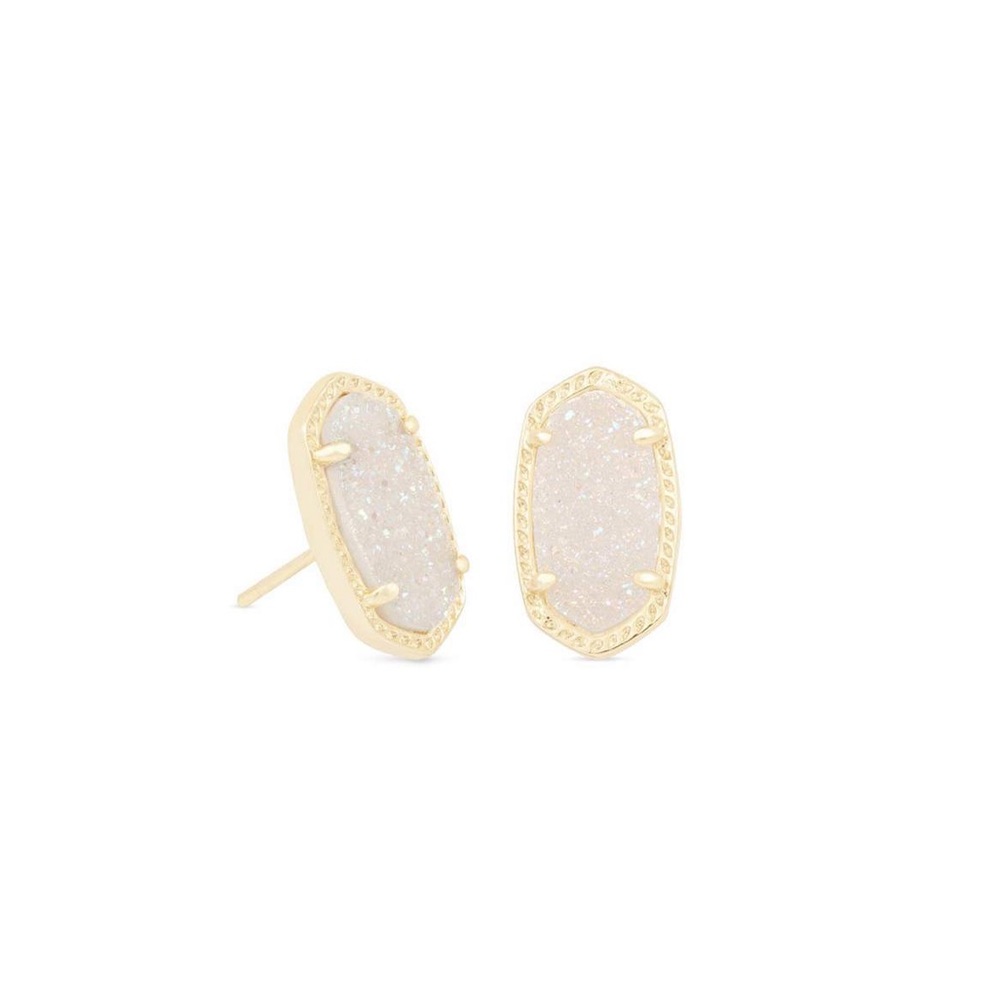 Kendra Scott Ellie Gold Stud Earrings in Iridescent Drusy